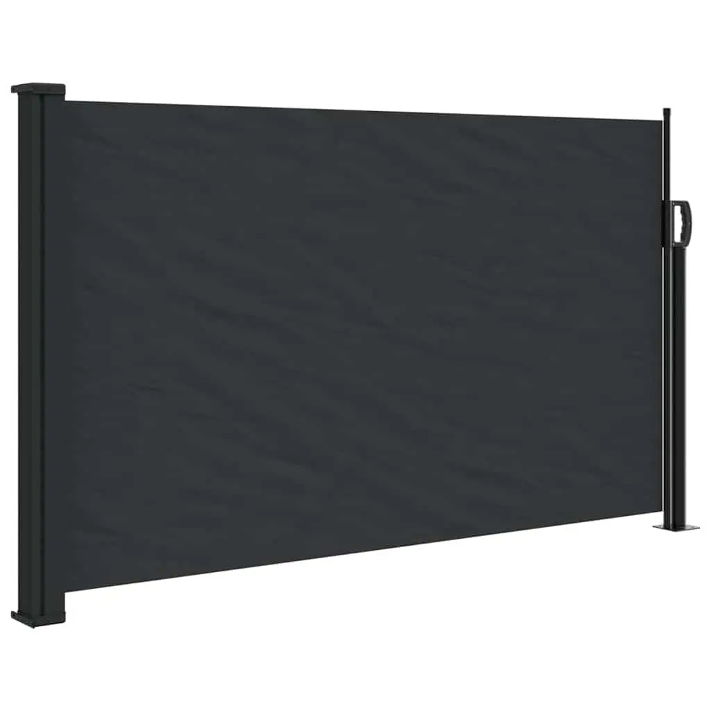 Retractable Side Awning Black 117x300cm Outdoor Privacy Screen