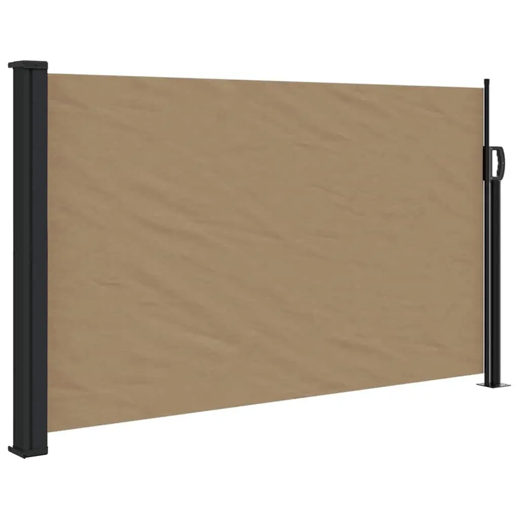 Retractable Side Awning Privacy Screen Water and UV Resistant Fabric 117 x 300 cm Taupe