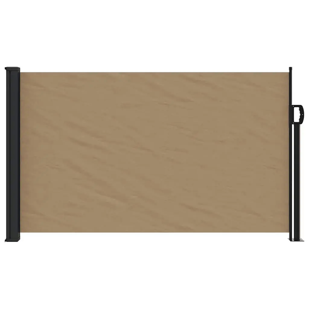 Retractable Side Awning Privacy Screen Water and UV Resistant Fabric 117 x 300 cm Taupe