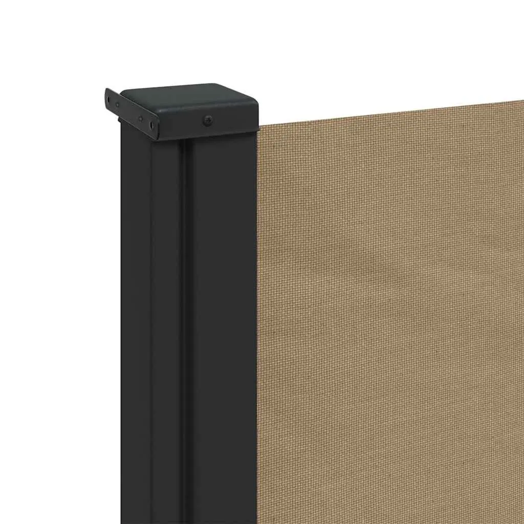 Retractable Side Awning Privacy Screen Water and UV Resistant Fabric 117 x 300 cm Taupe