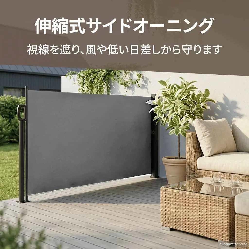 Retractable Side Awning 140x300cm Outdoor Privacy Screen Balcony Terrace Patio