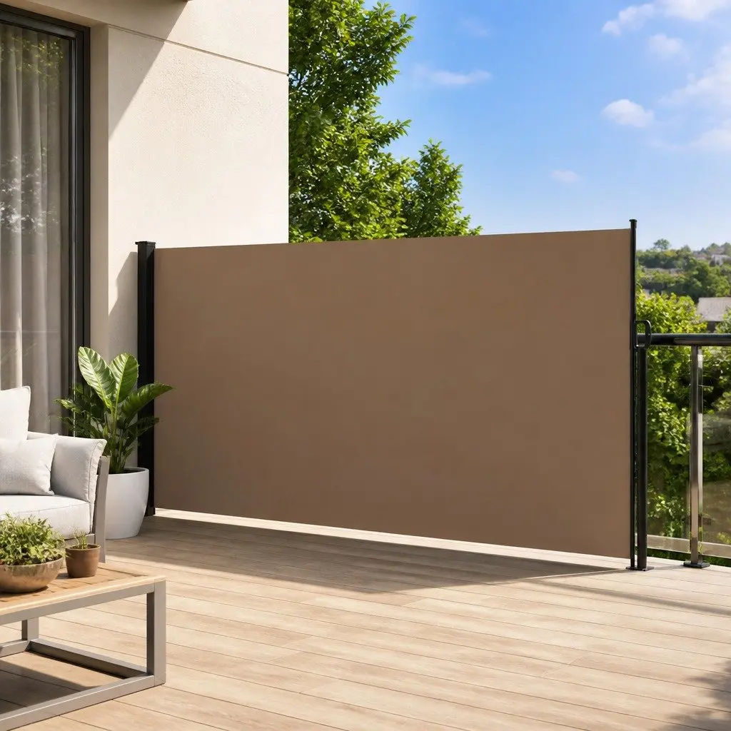 Retractable Side Awning Water and UV Resistant 160x300cm Taupe Garden Privacy Screen