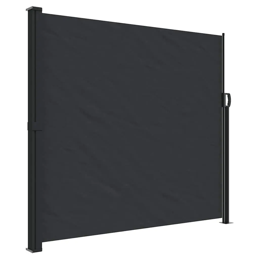Retractable Side Awning Black 180x300cm Outdoor Privacy Screen
