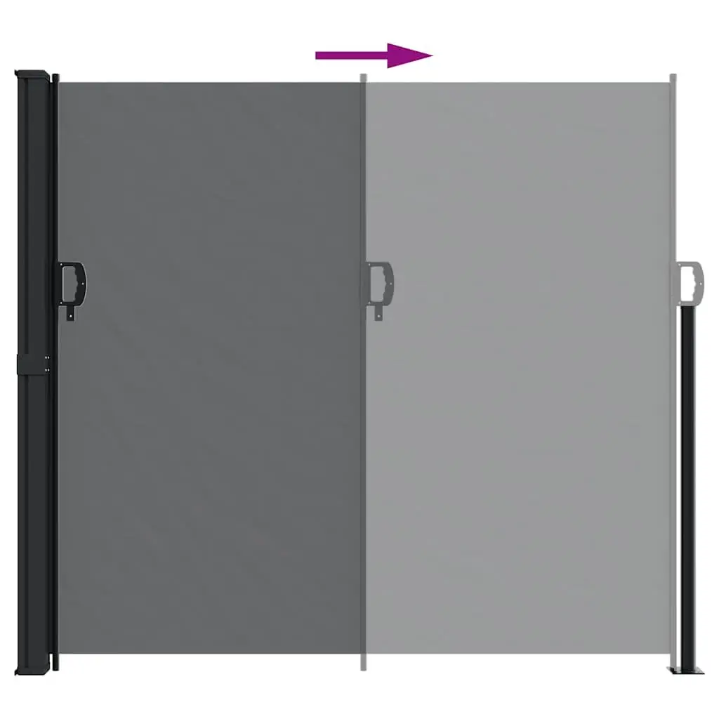 Retractable Side Awning Black 180x300cm Outdoor Privacy Screen