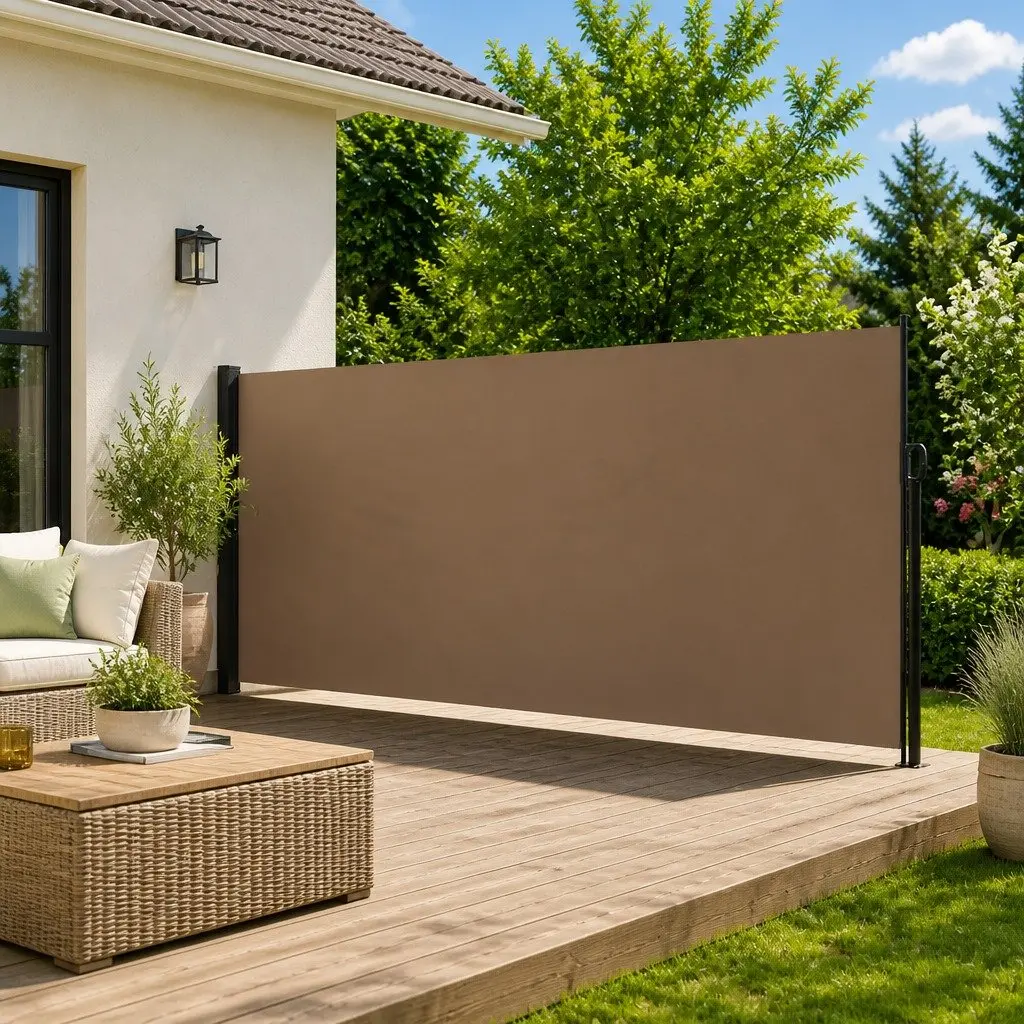 Retractable Side Awning Taupe 180x300cm Garden Privacy Screen