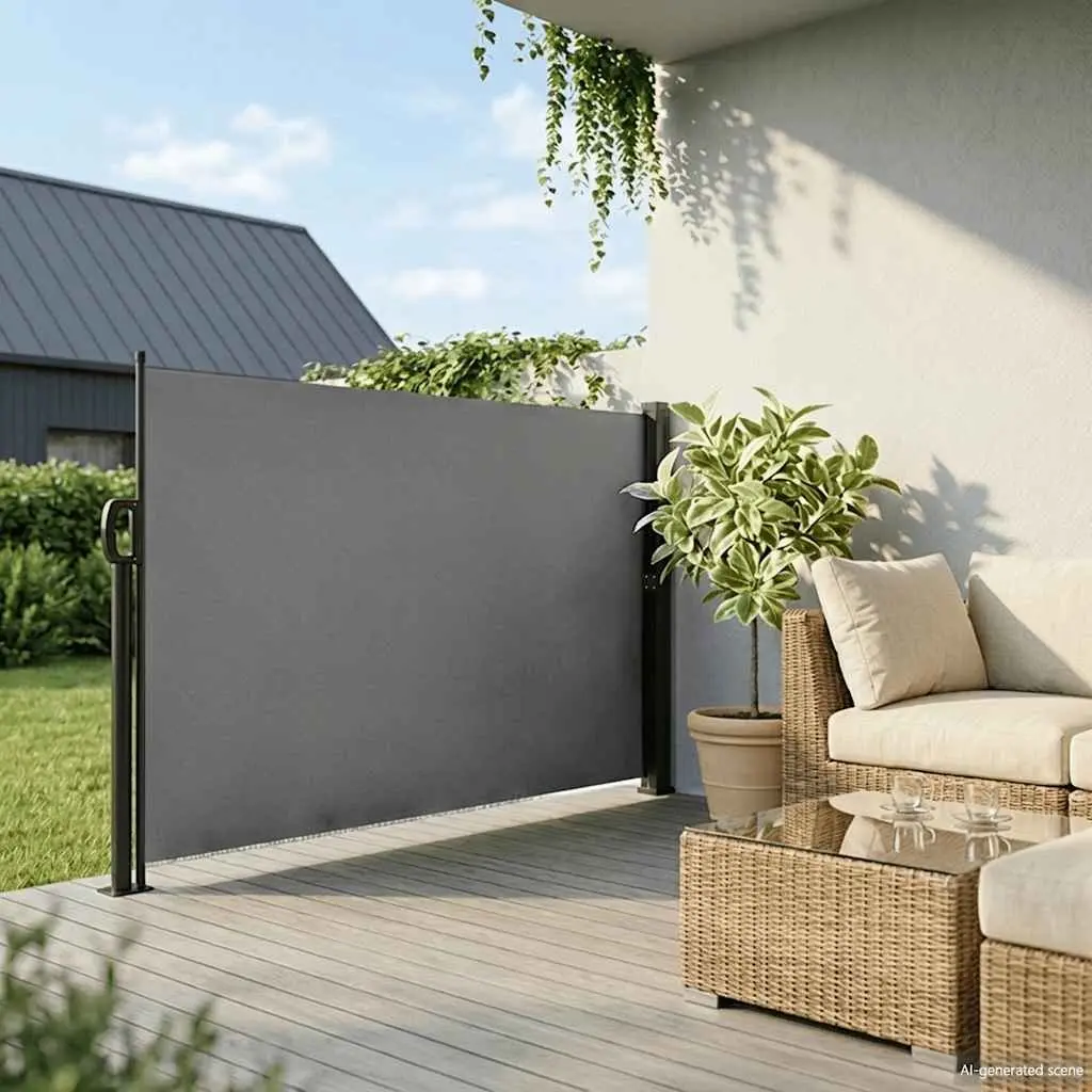 Retractable Side Awning Privacy Screen 180 x 300 cm Water and UV Resistant Fabric
