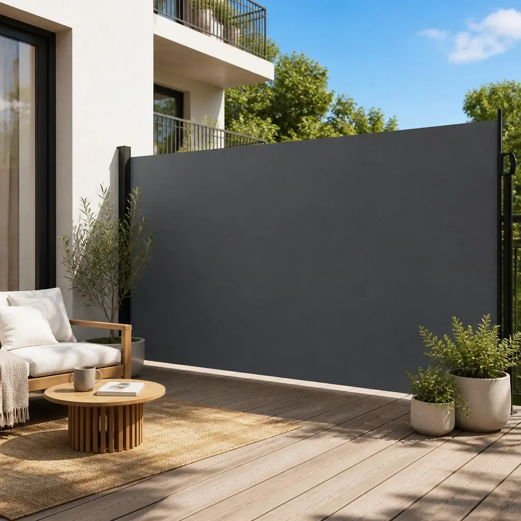Outdoor Garden Retractable Awning Privacy Screen Anthracite 200x300cm