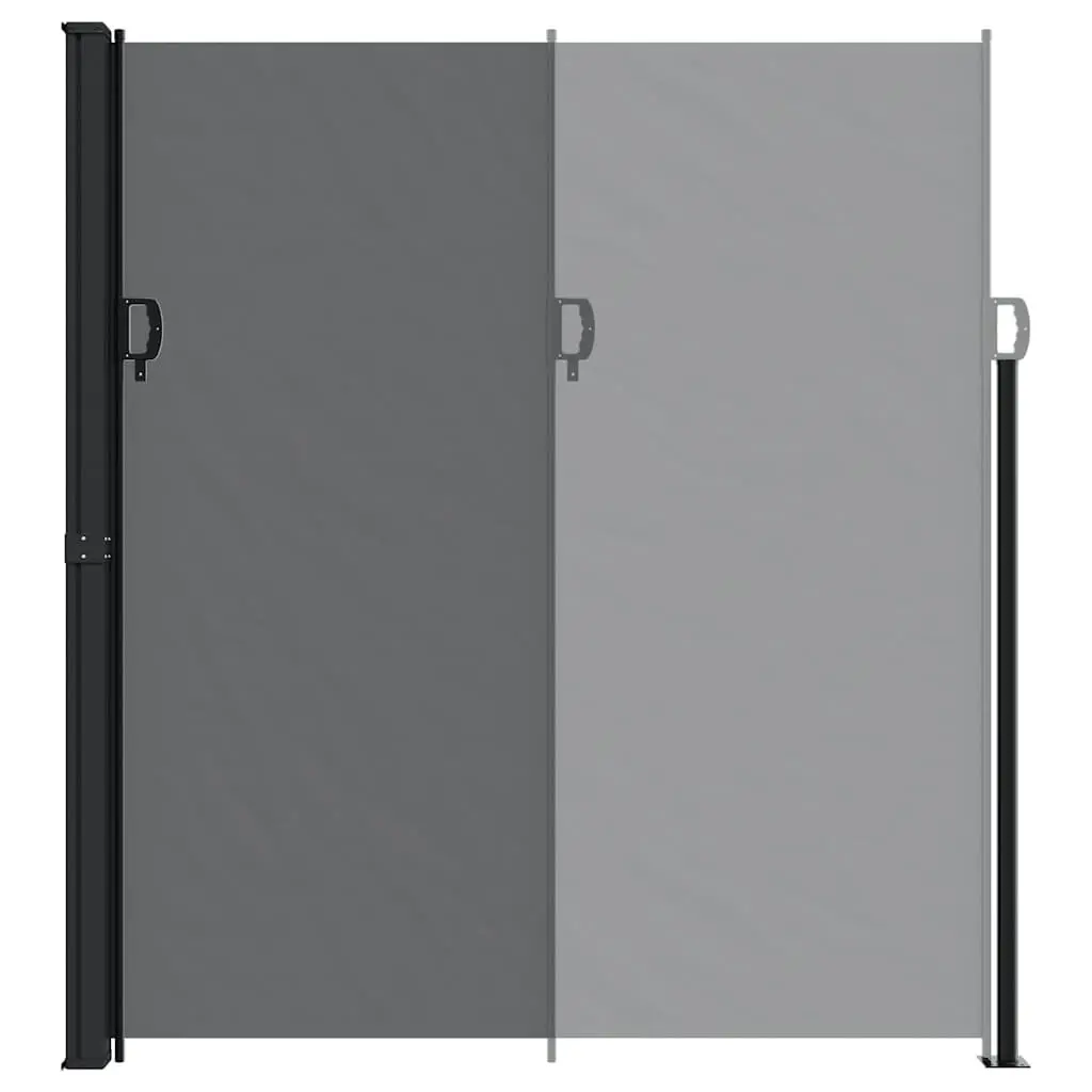 Retractable Side Awning Black 220x300 cm Garden Privacy Screen