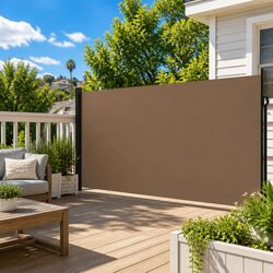 Retractable Side Awning Taupe 220x300cm Garden Privacy Screen Balcony Terrace