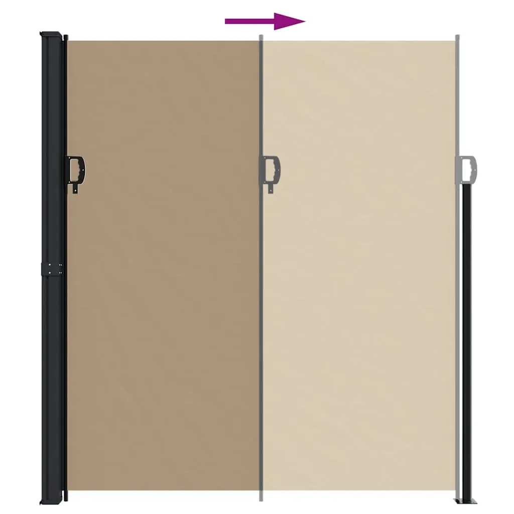 Retractable Awning Garden Privacy Screen Taupe 220x300cm Outdoor and Indoor Use