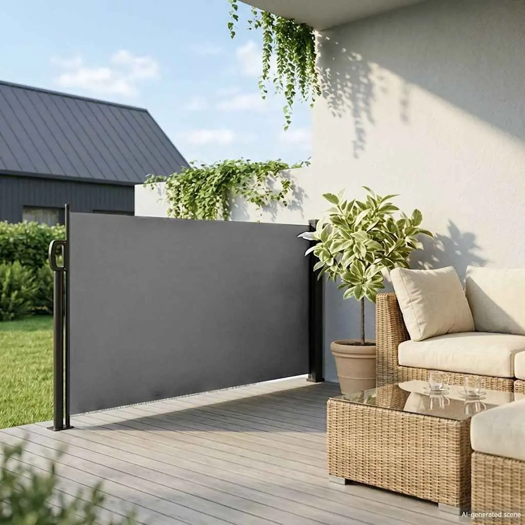 Retractable Side Awning Privacy Screen Outdoor Garden Balcony 100 x 500 cm Anthracite