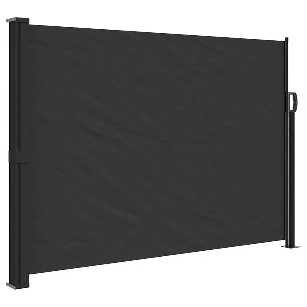 Retractable Side Awning Privacy Screen Black 140x500cm Outdoor Garden Shade