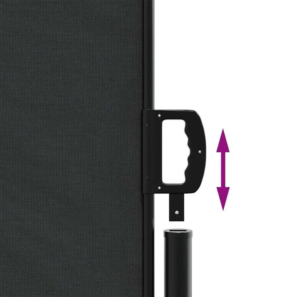 Retractable Side Awning Privacy Screen Black 140x500cm Outdoor Garden Shade