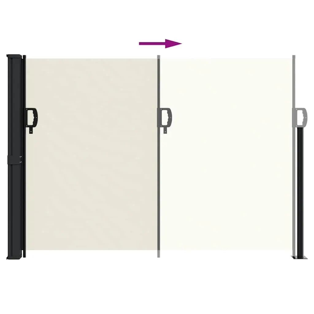 Retractable Side Awning Cream 140x500cm Outdoor Privacy Screen