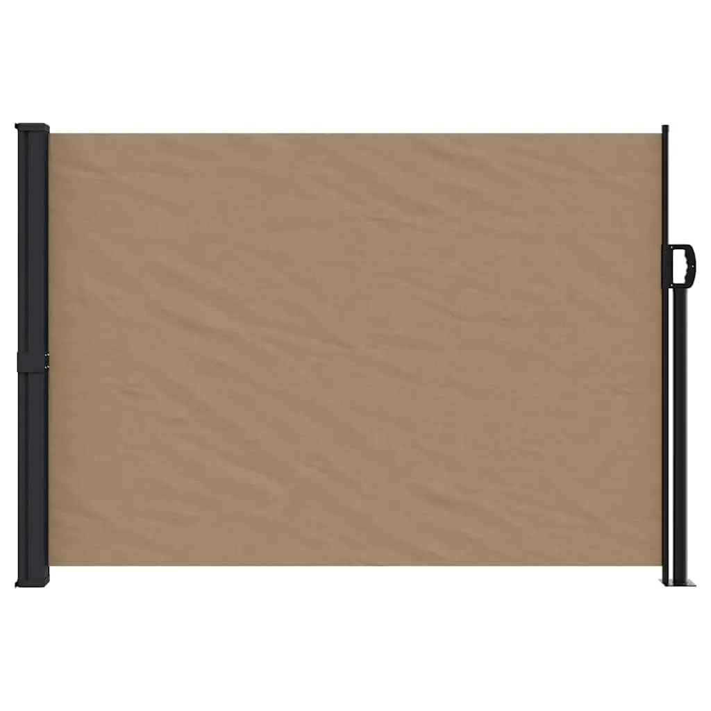 Retractable Side Awning 140x500cm Taupe Privacy Screen Balcony Terrace Patio