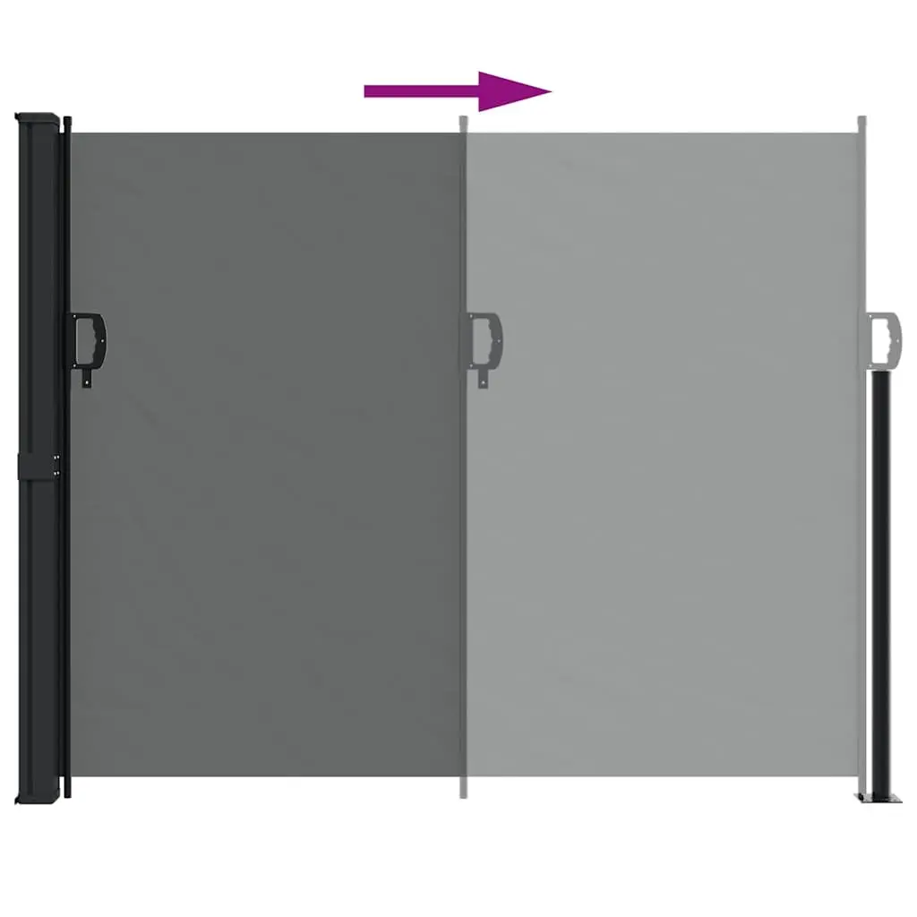 Retractable Side Awning Anthracite 160x500cm Garden Screen Patio Balcony Privacy
