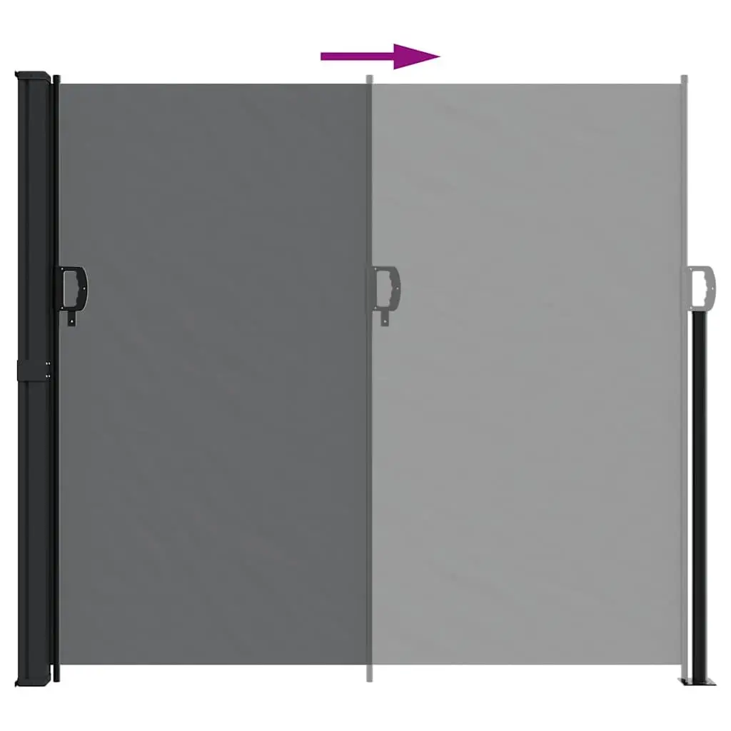 Retractable Side Awning Black 180x500cm Garden Privacy Screen Outdoor Patio