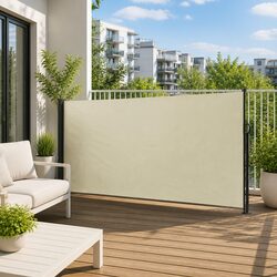 Retractable Side Awning Cream 180x500cm Garden Privacy Screen Outdoor Patio