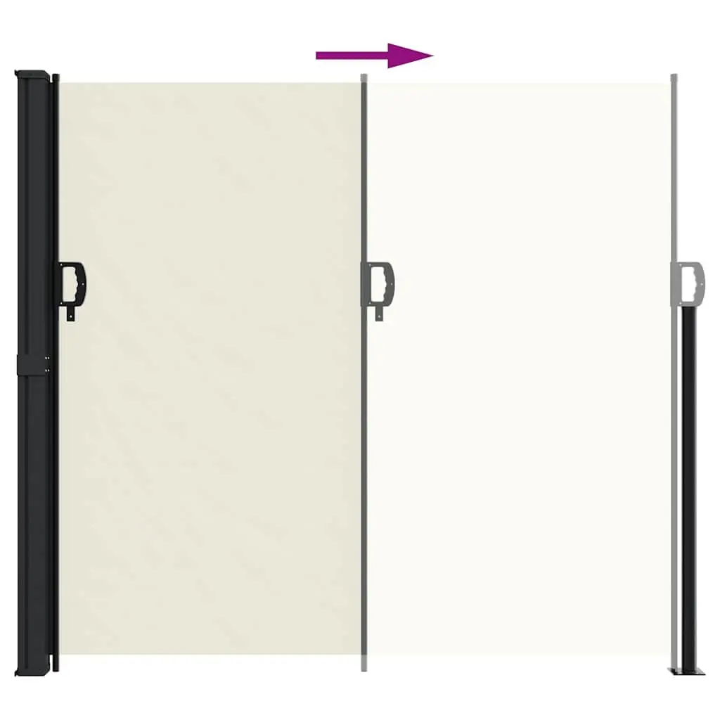 Retractable Side Awning Cream 180x500cm Garden Privacy Screen Outdoor