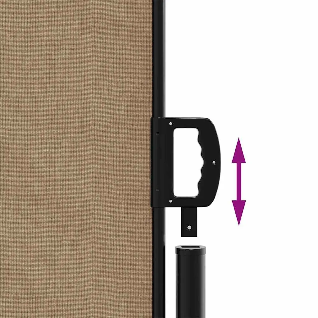 Retractable Side Awning Taupe 180x500 cm Outdoor Privacy Screen