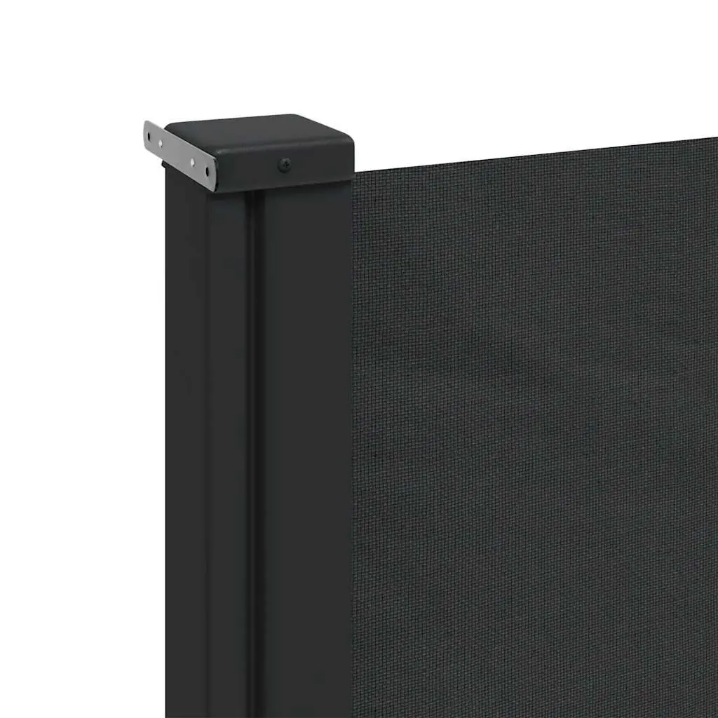 Retractable Side Awning Black 200x500 cm Garden Privacy Screen Outdoor Patio