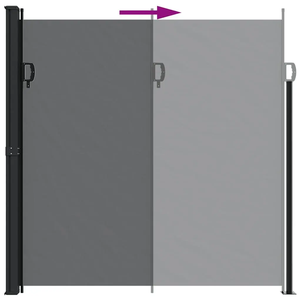 Retractable Side Awning Black 200x500 cm Garden Privacy Screen Outdoor Patio