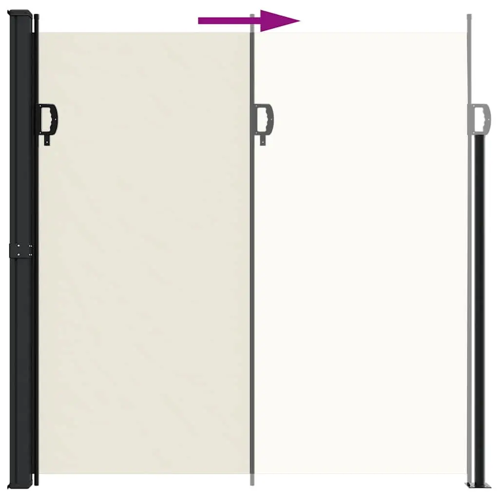 Retractable Side Awning Cream 200x500 cm Privacy Screen