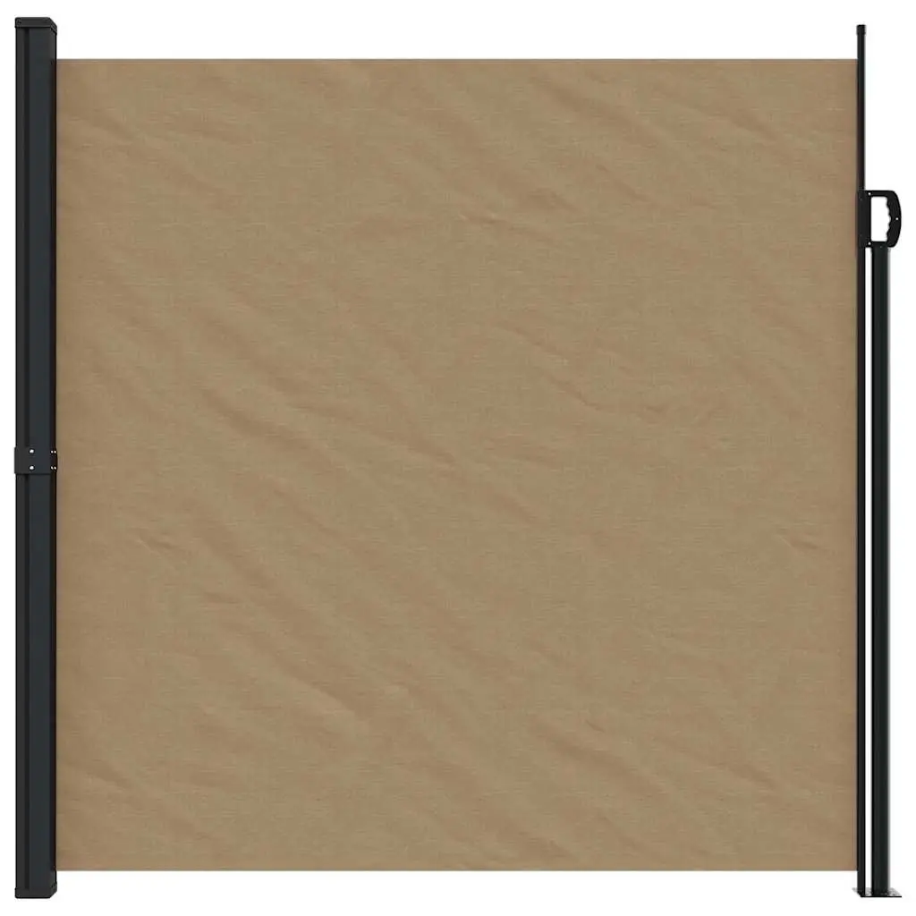 Retractable Side Awning Water and UV Resistant Fabric 200x500cm Taupe Garden Privacy Screen Patio Balcony