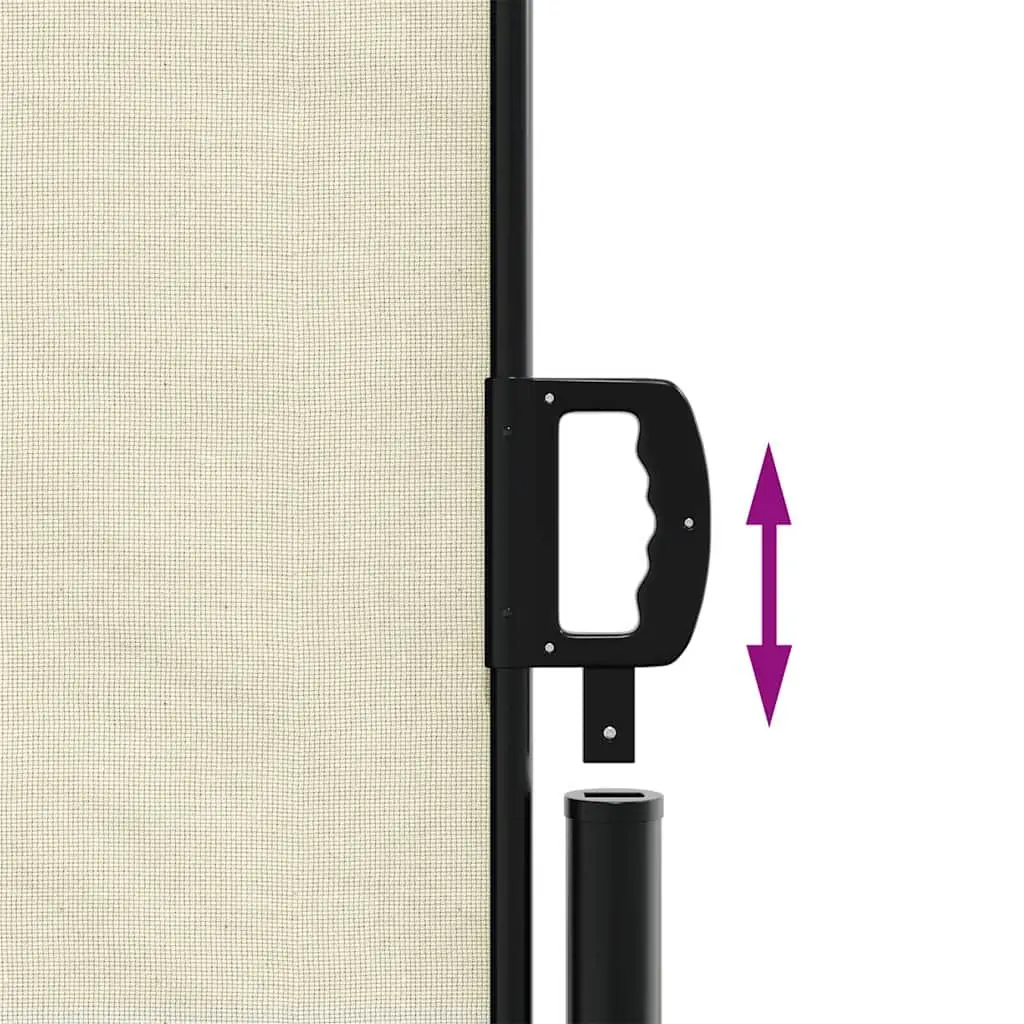 Retractable Privacy Screen Awning Cream 500cm x 220cm Outdoor Garden Shade