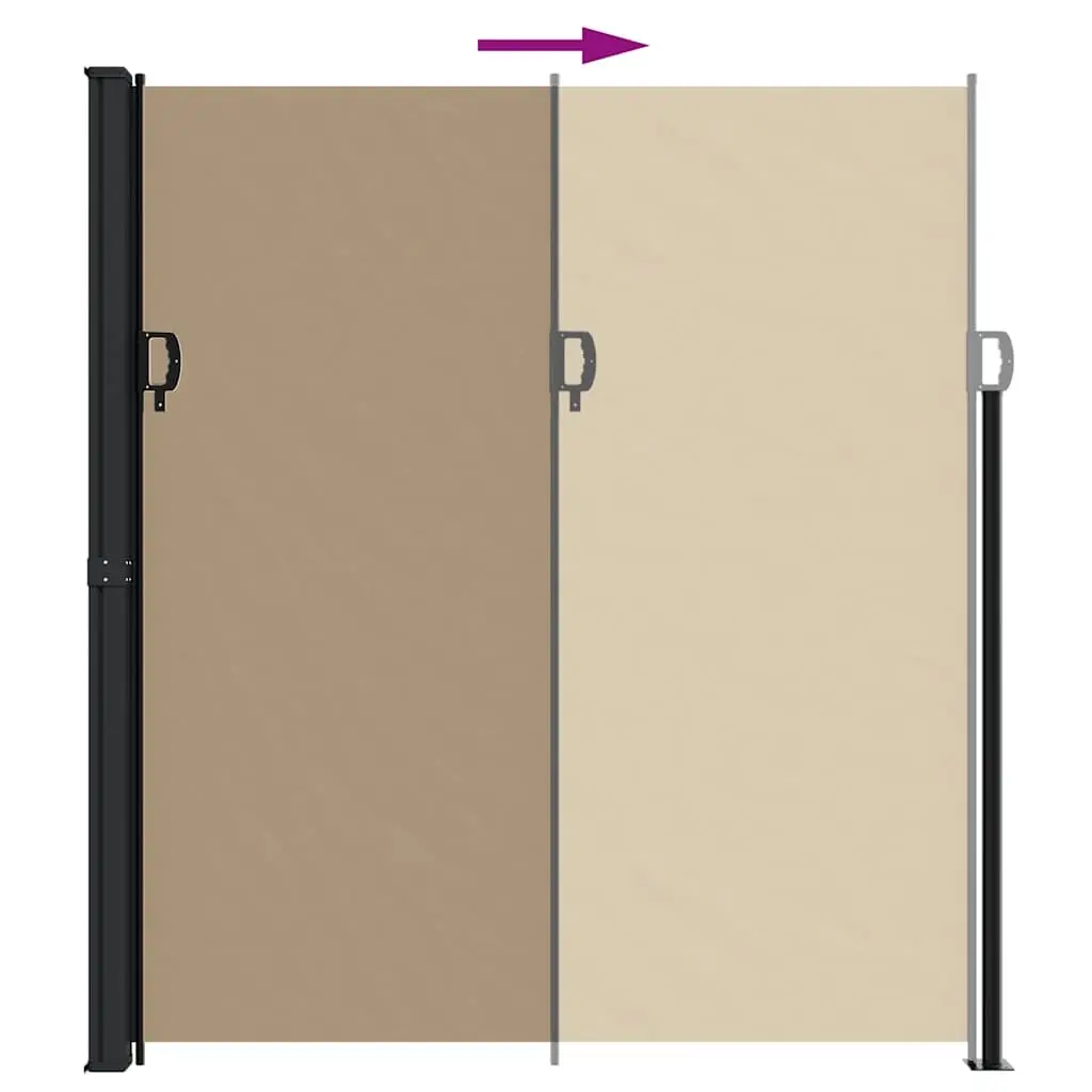 Retractable Awning Privacy Shade Taupe 220x500cm Outdoor Garden Screen