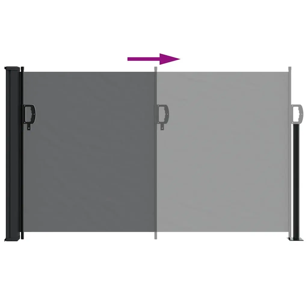 Retractable Privacy Screen Awning Outdoor Black 120x600cm Garden Balcony Shade
