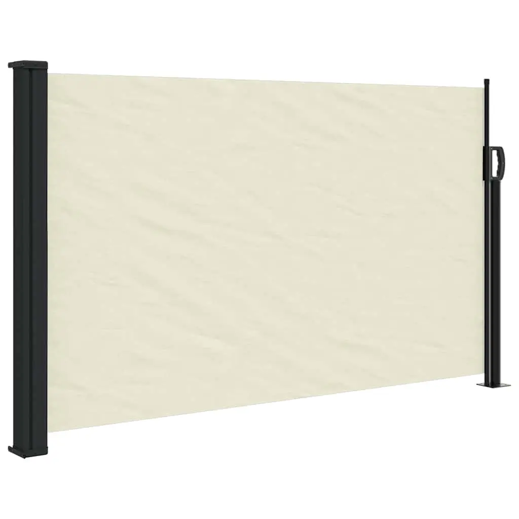 Retractable Privacy Awning Cream 120cm x 600cm Garden Balcony Patio Terrace
