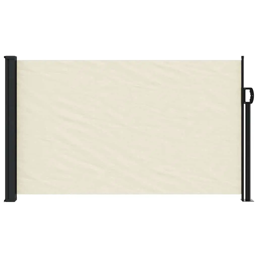 Retractable Privacy Awning Cream 120cm x 600cm Garden Balcony Patio Terrace