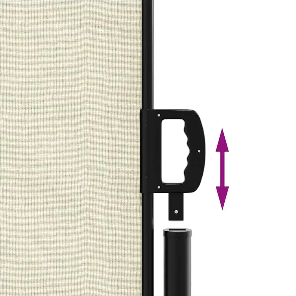 Retractable Privacy Awning Cream 120cm x 600cm Garden Balcony Patio Terrace