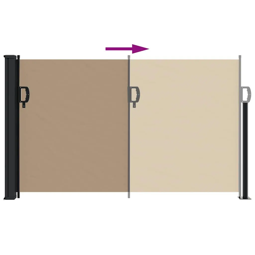 Retractable Side Awning Taupe 120x600 cm Privacy Screen for Patio Balcony Terrace