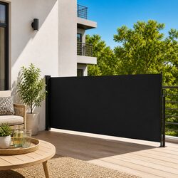 Your Black Retractable Side Awning 140x600 cm - Easy and Practical