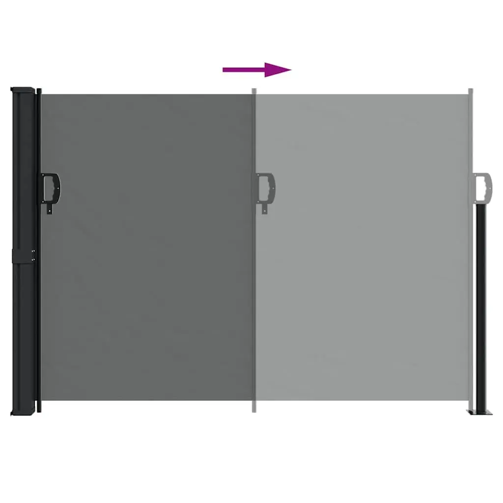 Retractable Side Awning Anthracite 140x600cm Garden Privacy Screen Outdoor Patio