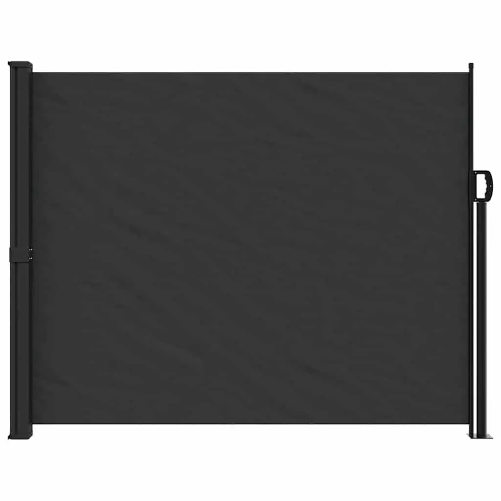 Outdoor Privacy Screen Retractable Awning Black 160x600 cm Garden Patio