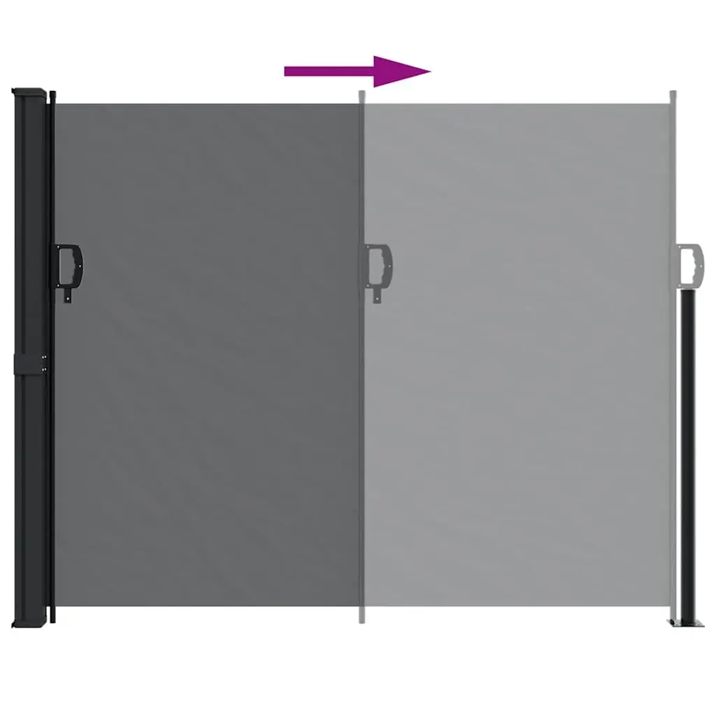 Outdoor Privacy Screen Retractable Awning Black 160x600 cm Garden Patio
