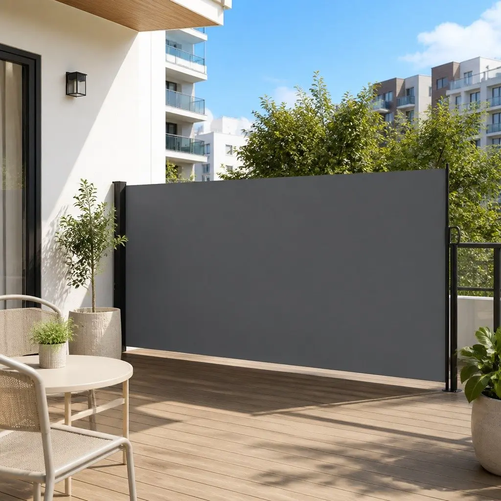 Retractable Side Awning Anthracite 160x600cm Garden Privacy Screen