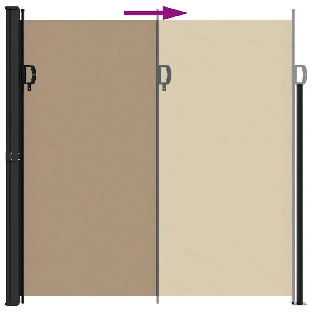 Retractable Awning Privacy Screen Outdoor Garden Patio Balcony Taupe 200x600cm