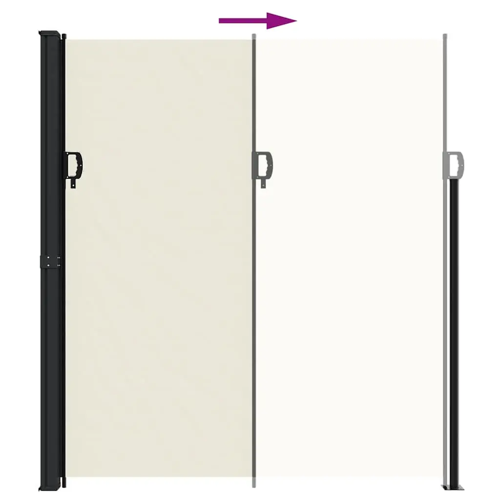 Retractable Awning Privacy Screen Cream Outdoor 220x600cm Garden Patio Balcony