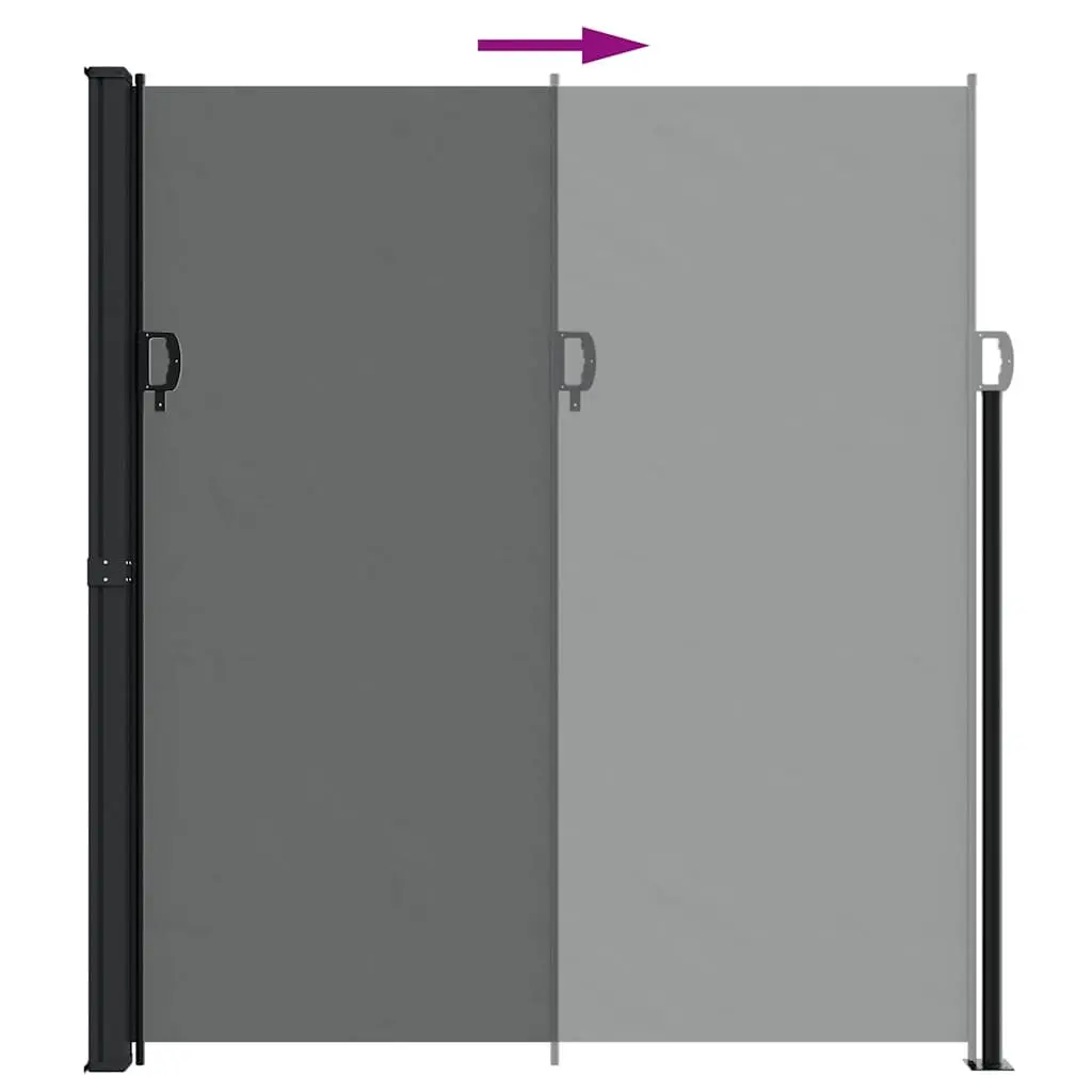 Retractable Side Awning Screen Water and UV Resistant 220x600cm Outdoor Garden Patio Balcony Privacy