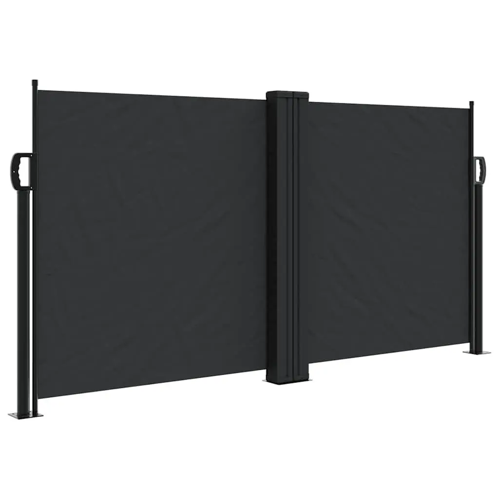Retractable Side Awning Privacy Screen Black 120 x 1000 cm