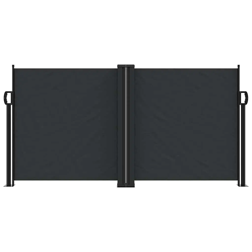 Retractable Side Awning Privacy Screen Black 120 x 1000 cm