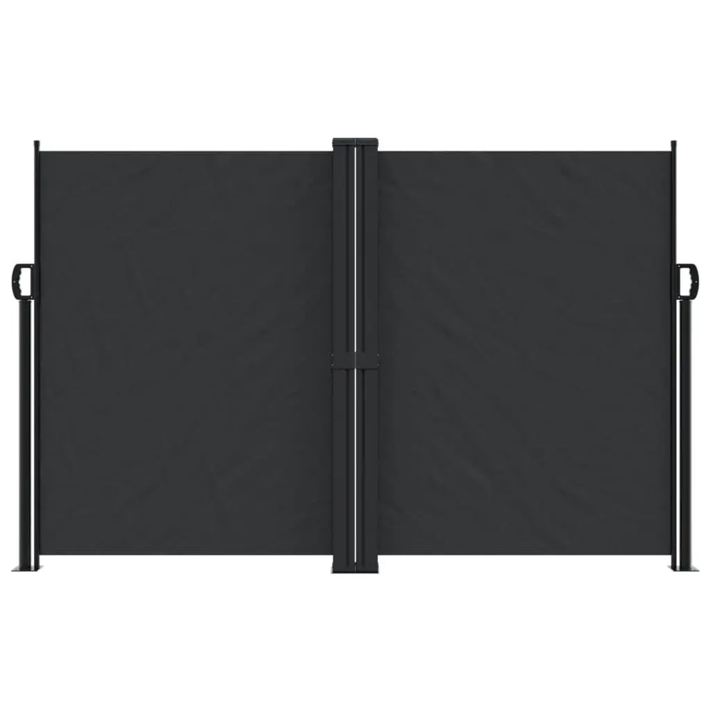 Retractable Privacy Screen Awning Black 160x1000cm Garden Patio Balcony Shade