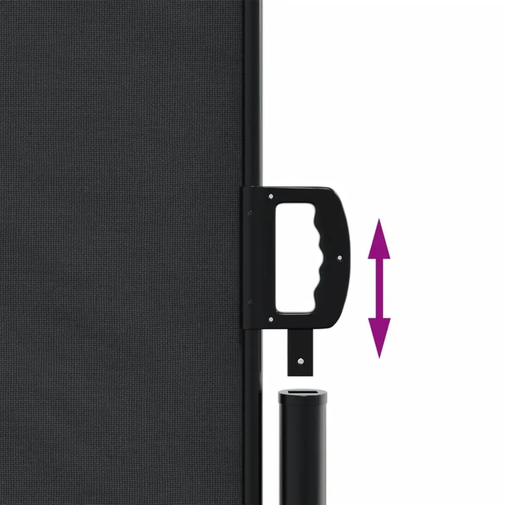 Retractable Side Awning 180x1000cm Black Outdoor Patio Terrace Garden Privacy