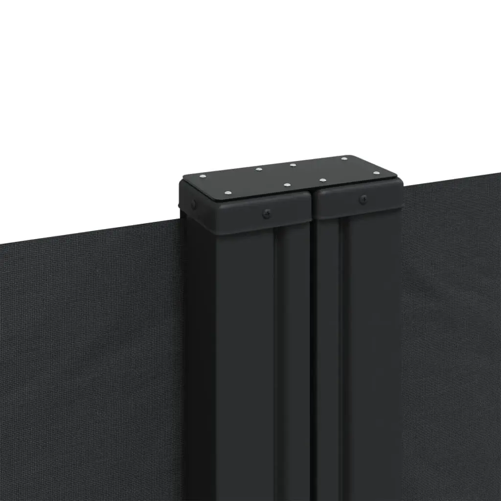 Retractable Side Awning 180x1000cm Black Outdoor Patio Terrace Garden Privacy