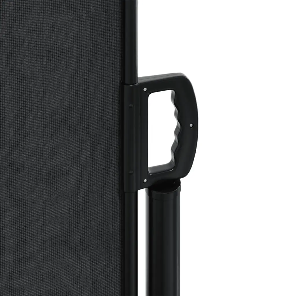 Retractable Side Awning 180x1000cm Black Outdoor Patio Terrace Garden Privacy
