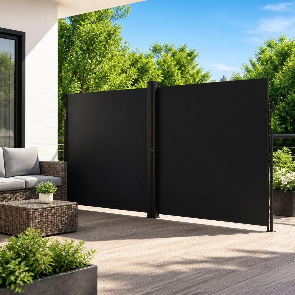 Retractable Side Awning Water and UV Resistant 200x1000 cm Outdoor Garden Privacy Screen